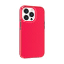 Grid Pattern Shockproof Transparent TPU Phone Case For iPhone 13 Pro(Red)