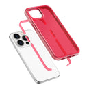 Grid Pattern Shockproof Transparent TPU Phone Case For iPhone 13 Pro(Red)