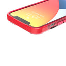 Grid Pattern Shockproof Transparent TPU Phone Case For iPhone 13 Pro(Red)
