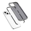 Grid Pattern Shockproof Transparent TPU Phone Case For iPhone 13(Black)