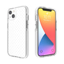 Grid Pattern Shockproof Transparent TPU Phone Case For iPhone 13(White)