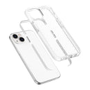 Grid Pattern Shockproof Transparent TPU Phone Case For iPhone 13(White)