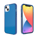 Grid Pattern Shockproof Transparent TPU Phone Case For iPhone 13(Blue)