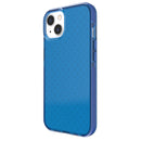 Grid Pattern Shockproof Transparent TPU Phone Case For iPhone 13(Blue)