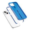 Grid Pattern Shockproof Transparent TPU Phone Case For iPhone 13(Blue)