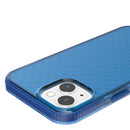 Grid Pattern Shockproof Transparent TPU Phone Case For iPhone 13(Blue)