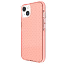 Grid Pattern Shockproof Transparent TPU Phone Case For iPhone 13(Pink)