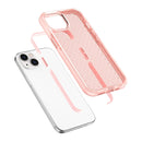 Grid Pattern Shockproof Transparent TPU Phone Case For iPhone 13(Pink)