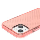 Grid Pattern Shockproof Transparent TPU Phone Case For iPhone 13(Pink)