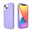 Grid Pattern Shockproof Transparent TPU Phone Case For iPhone 13(Purple)