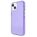 Grid Pattern Shockproof Transparent TPU Phone Case For iPhone 13(Purple)
