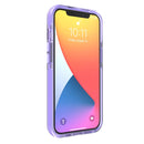 Grid Pattern Shockproof Transparent TPU Phone Case For iPhone 13(Purple)