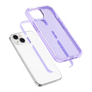 Grid Pattern Shockproof Transparent TPU Phone Case For iPhone 13(Purple)