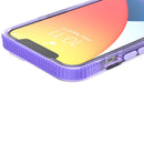 Grid Pattern Shockproof Transparent TPU Phone Case For iPhone 13(Purple)