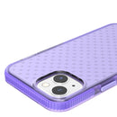 Grid Pattern Shockproof Transparent TPU Phone Case For iPhone 13(Purple)