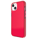 Grid Pattern Shockproof Transparent TPU Phone Case For iPhone 13(Red)