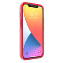 Grid Pattern Shockproof Transparent TPU Phone Case For iPhone 13(Red)