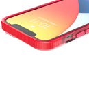 Grid Pattern Shockproof Transparent TPU Phone Case For iPhone 13(Red)