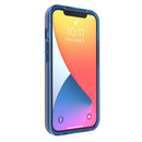 Grid Pattern Shockproof Transparent TPU Phone Case For iPhone 13 mini(Blue)