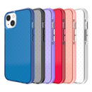 Grid Pattern Shockproof Transparent TPU Phone Case For iPhone 13 mini(Blue)