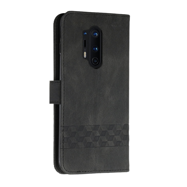 Cubic Skin Feel Flip Leather Phone Case For OnePlus 8 Pro(Black)