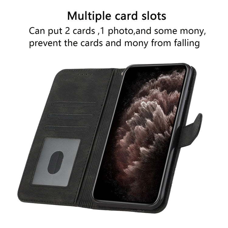 Cubic Skin Feel Flip Leather Phone Case For OnePlus 8 Pro(Black)