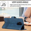 Cubic Skin Feel Flip Leather Phone Case For OnePlus 8 Pro(Blue)