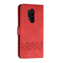 Cubic Skin Feel Flip Leather Phone Case For OnePlus 8 Pro(Red)