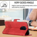 Cubic Skin Feel Flip Leather Phone Case For OnePlus 8 Pro(Red)