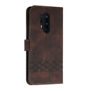 Cubic Skin Feel Flip Leather Phone Case For OnePlus 8 Pro(Brown)
