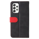 For Samsung Galaxy A53 5G Stitching-Color Flip Leather Phone Case with Holder(Red)