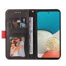 For Samsung Galaxy A53 5G Stitching-Color Flip Leather Phone Case with Holder(Red)