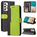 For Samsung Galaxy A53 5G Stitching-Color Flip Leather Phone Case with Holder(Green)