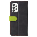 For Samsung Galaxy A53 5G Stitching-Color Flip Leather Phone Case with Holder(Green)