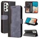 For Samsung Galaxy A53 5G Stitching-Color Flip Leather Phone Case with Holder(Grey)