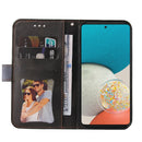 For Samsung Galaxy A53 5G Stitching-Color Flip Leather Phone Case with Holder(Grey)