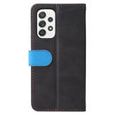 For Samsung Galaxy A53 5G Stitching-Color Flip Leather Phone Case with Holder(Blue)