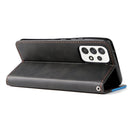 For Samsung Galaxy A53 5G Stitching-Color Flip Leather Phone Case with Holder(Blue)