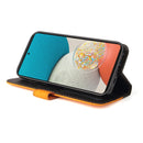 For Samsung Galaxy A53 5G Stitching-Color Flip Leather Phone Case with Holder(Orange)