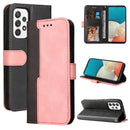 For Samsung Galaxy A53 5G Stitching-Color Flip Leather Phone Case with Holder(Pink)