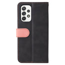 For Samsung Galaxy A53 5G Stitching-Color Flip Leather Phone Case with Holder(Pink)