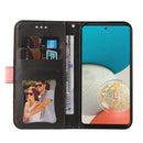 For Samsung Galaxy A53 5G Stitching-Color Flip Leather Phone Case with Holder(Pink)