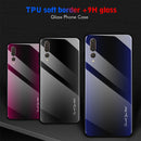 For Huawei P20 Pro Texture Gradient Glass Protective Case(Black)