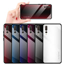 For Huawei P20 Pro Texture Gradient Glass Protective Case(Black)