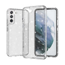 For Samsung Galaxy S22 5G Shockproof Terminator Style Glitter Powder Protective Phone Case(White)