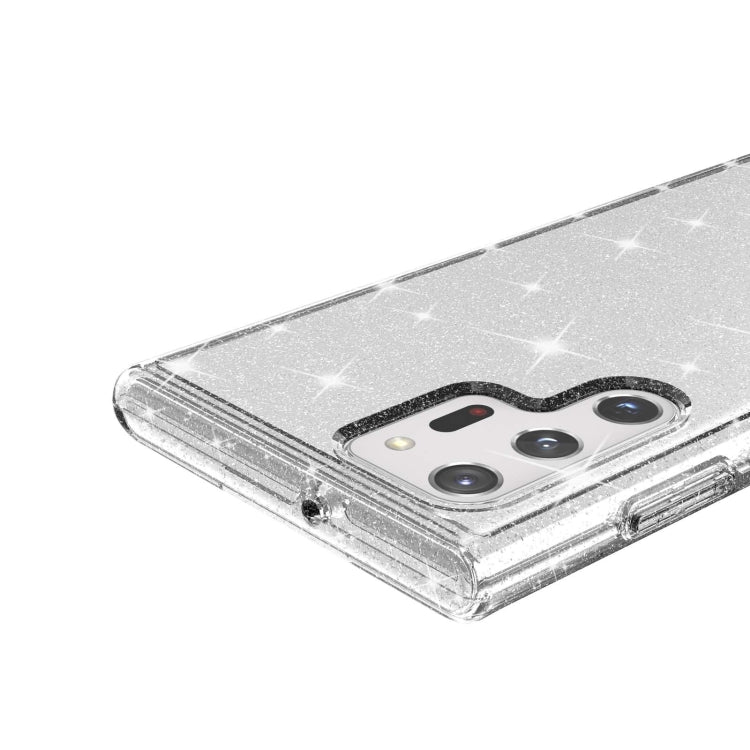 For Samsung Galaxy S22 Ultra 5G Shockproof Terminator Style Glitter Powder Protective Phone Case(White)