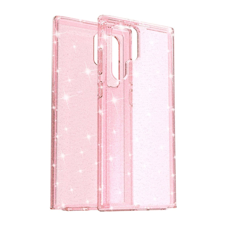 For Samsung Galaxy S22 Ultra 5G Shockproof Terminator Style Glitter Powder Protective Phone Case(Pink)