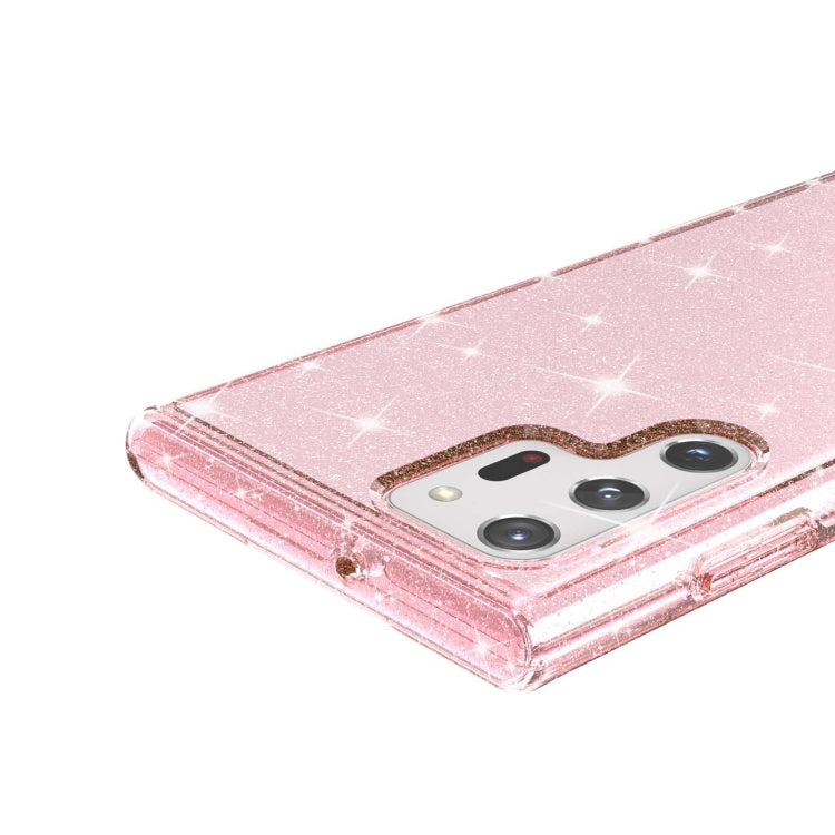 For Samsung Galaxy S22 Ultra 5G Shockproof Terminator Style Glitter Powder Protective Phone Case(Pink)