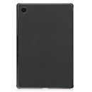 For Samsung Galaxy Tab A8 2021 Three-folding Holder Custer Texture Leather Tablet Case(Black)