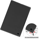 For Samsung Galaxy Tab A8 2021 Three-folding Holder Custer Texture Leather Tablet Case(Black)